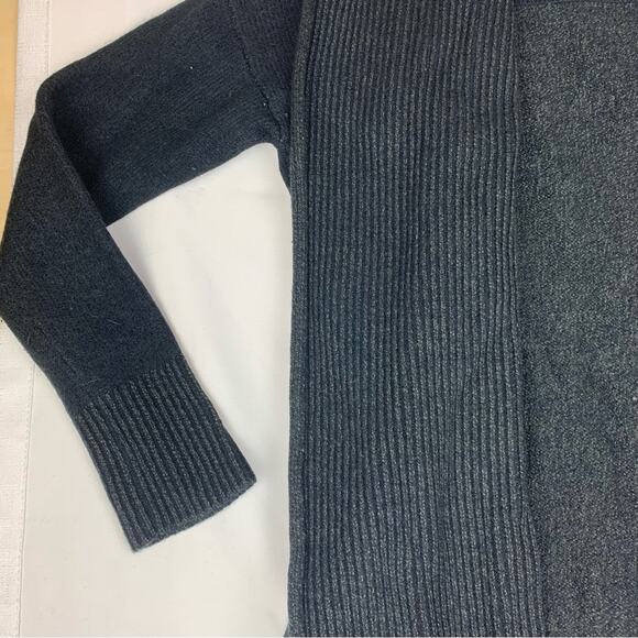 allbirds women's small the cardi long wool open Black Open Front Cardigan sweate - Picture 5 of 9